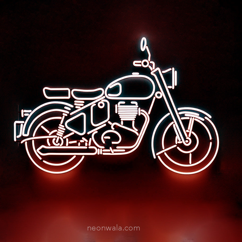 Bike Neon Light white color