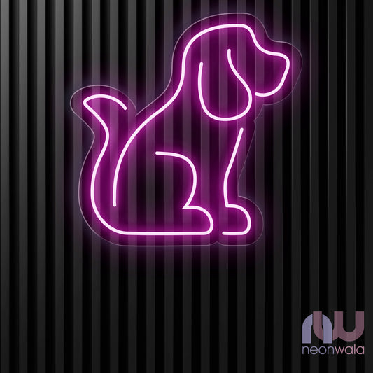 Dog Neon Sign pink color