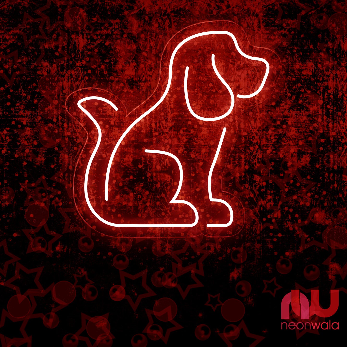 Dog Neon Sign red color