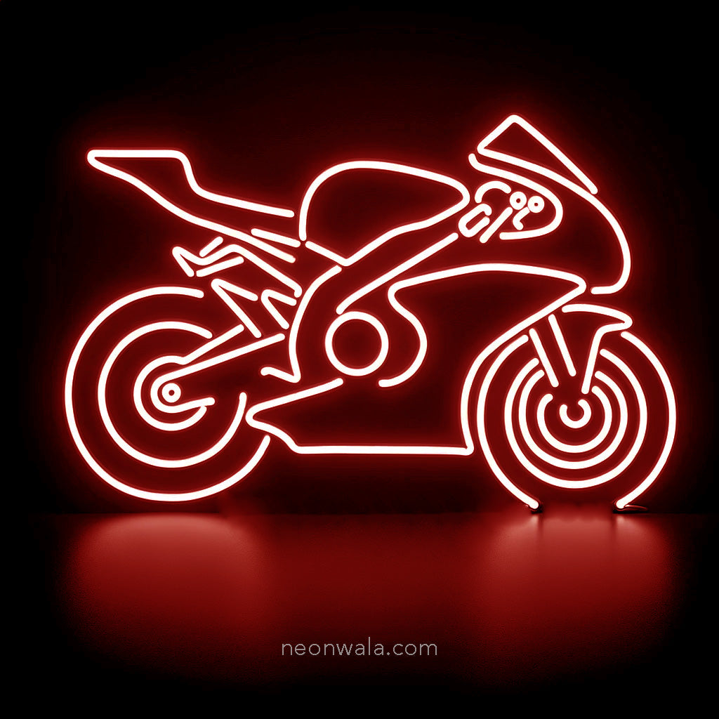  bike neon sign for sale red color