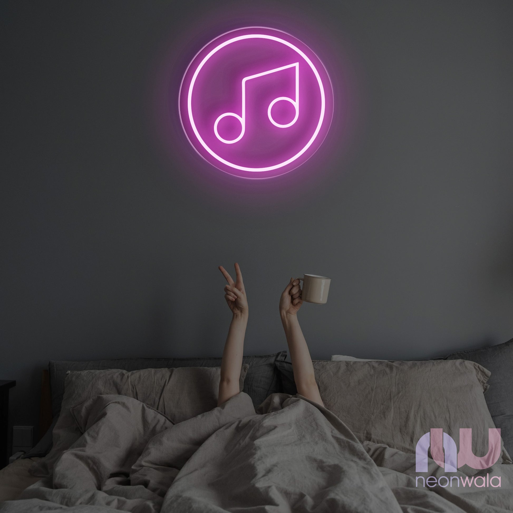 Music Neon Sign pink color