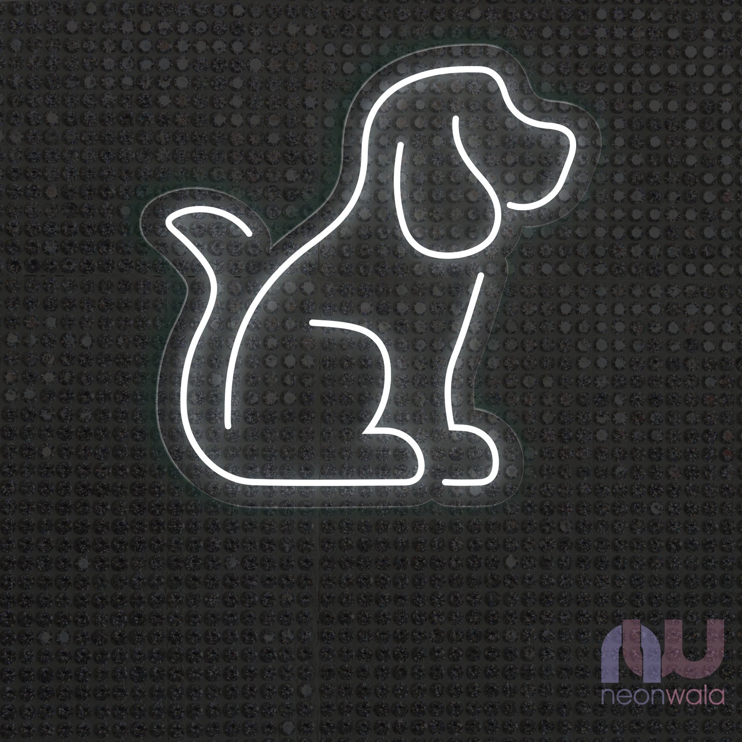 Dog Neon Sign white color