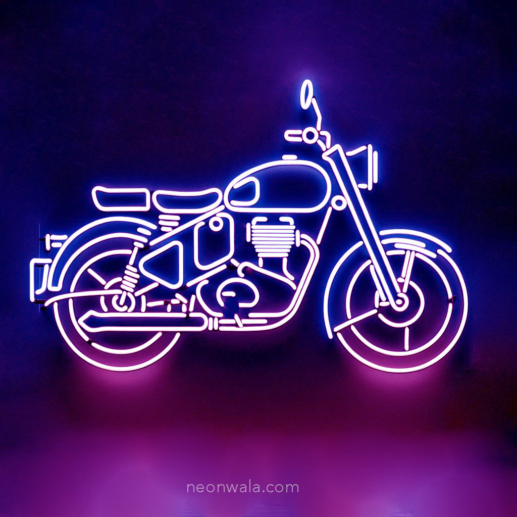  bike neon lights blue and pink color