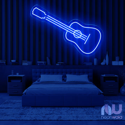 guitar neon light blue color