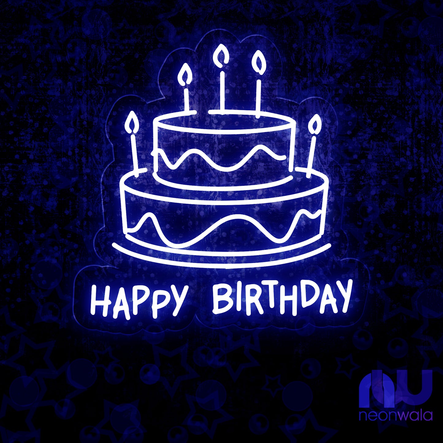  happy birthday blue neon sign