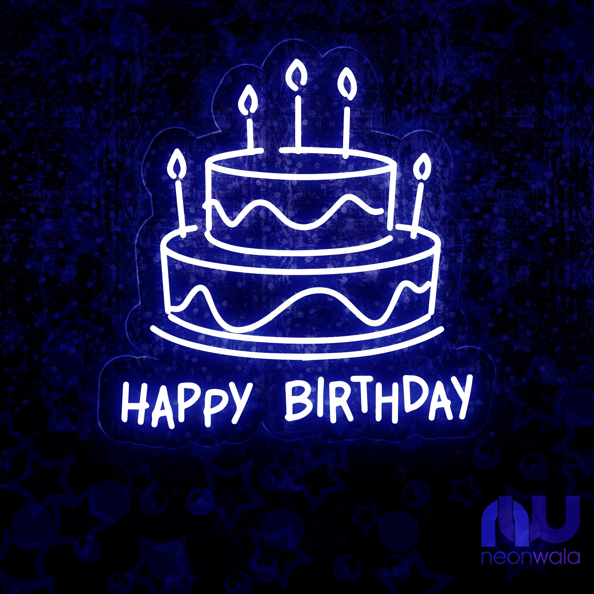  happy birthday blue neon sign