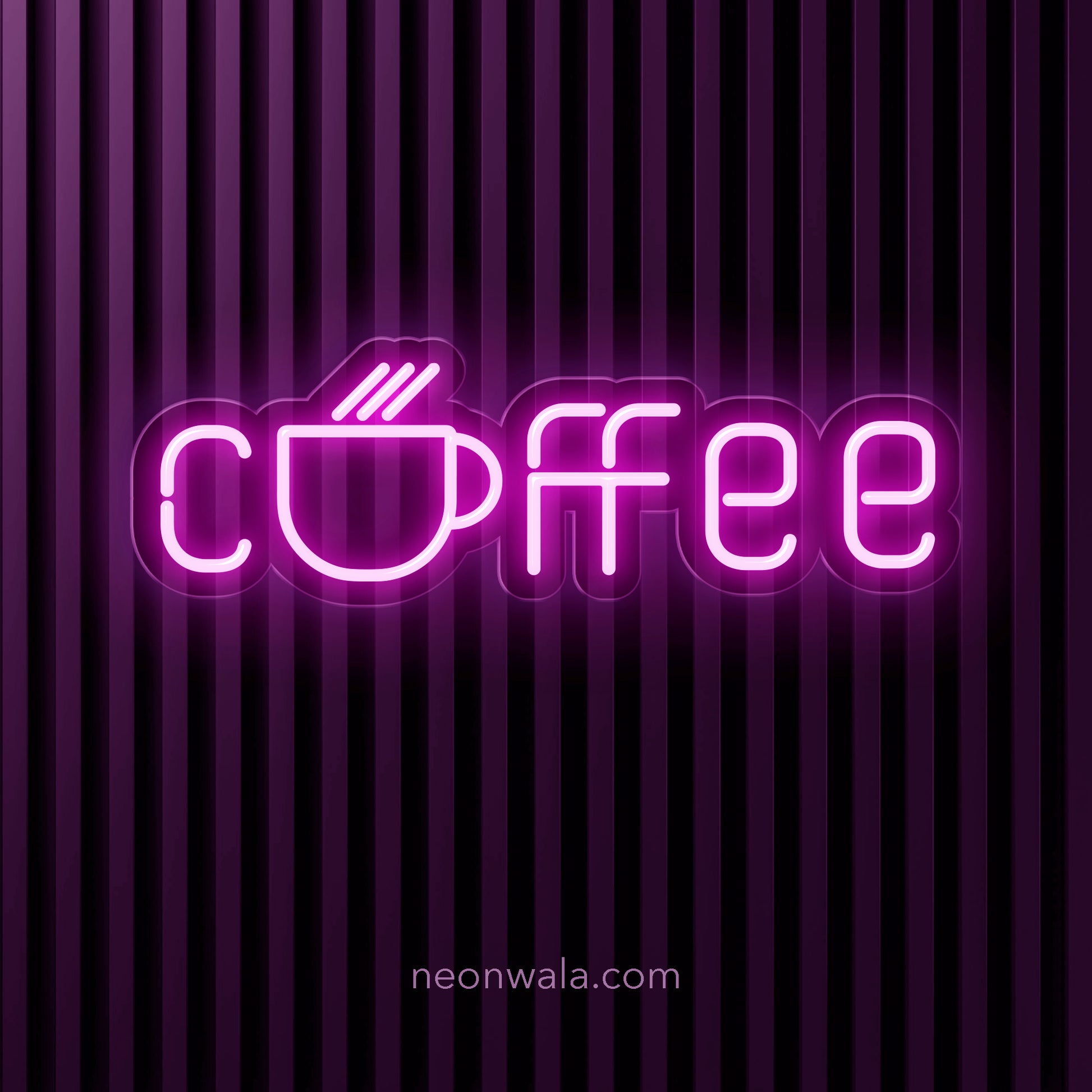 vintage neon coffee sign pink color