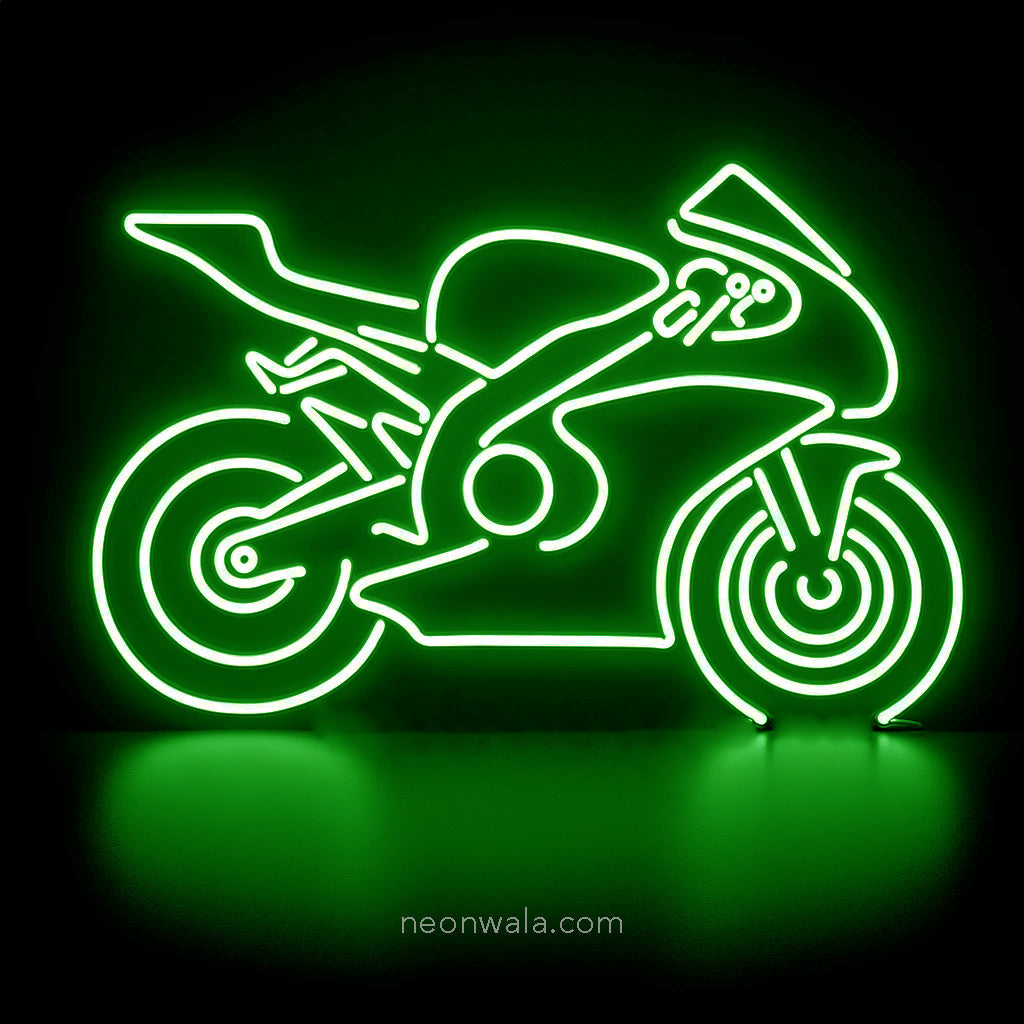 bike neon signs green color