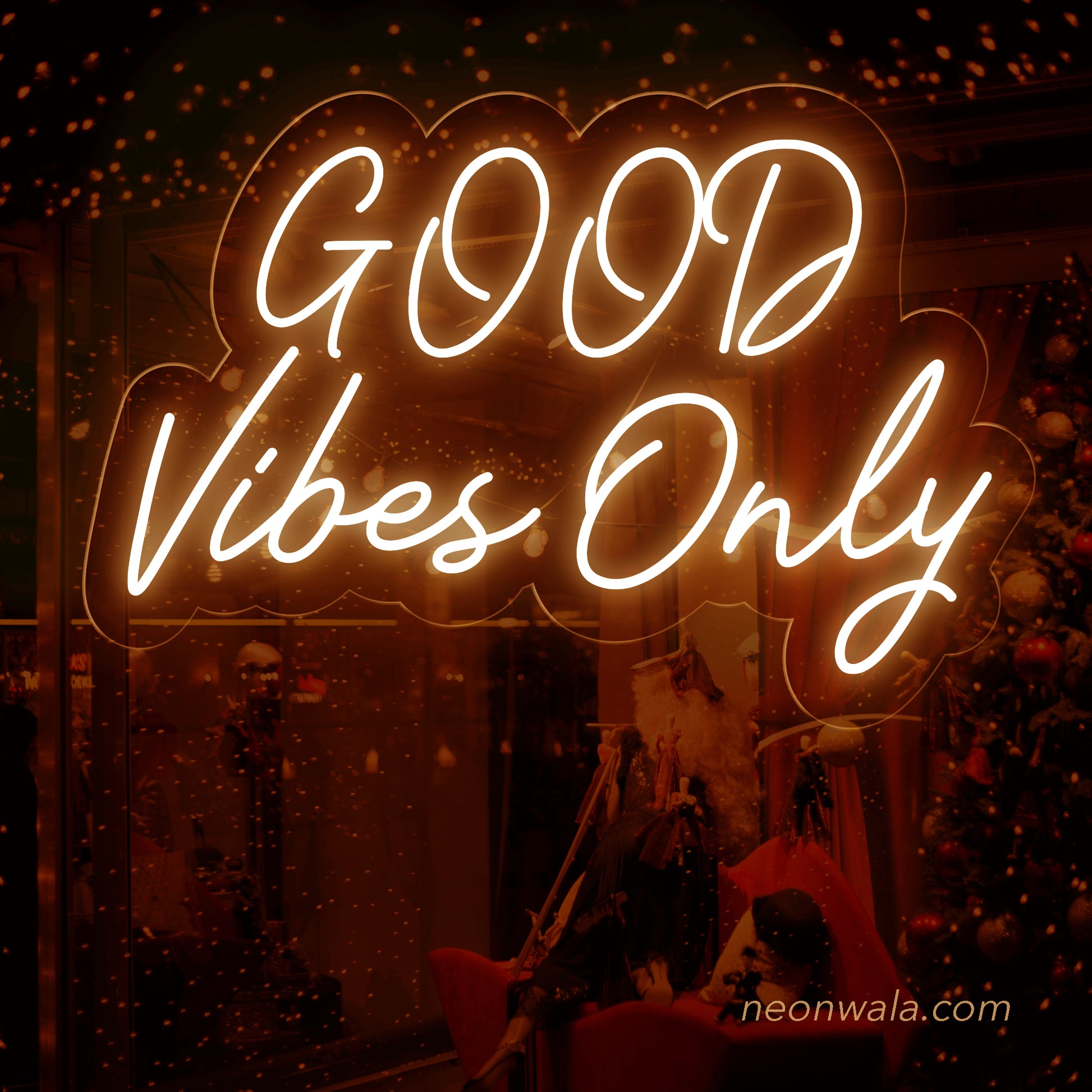 good vibes only neon sign outdoor