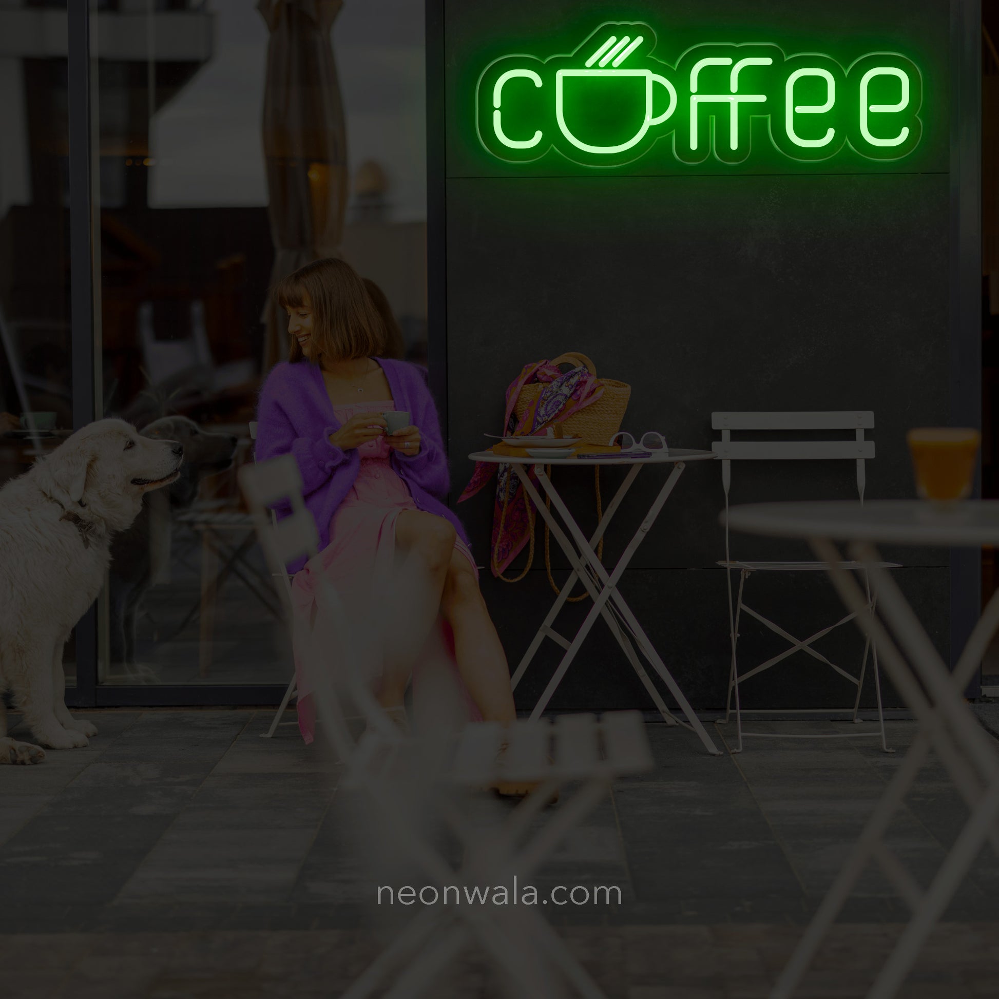  coffee led neon sign green color