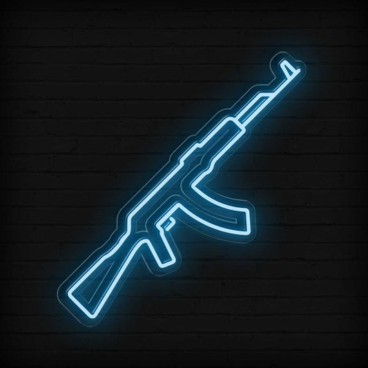 AK47 Gun Neon Sign: Ultimate LED Light Game Room Decor - NEONXPERT