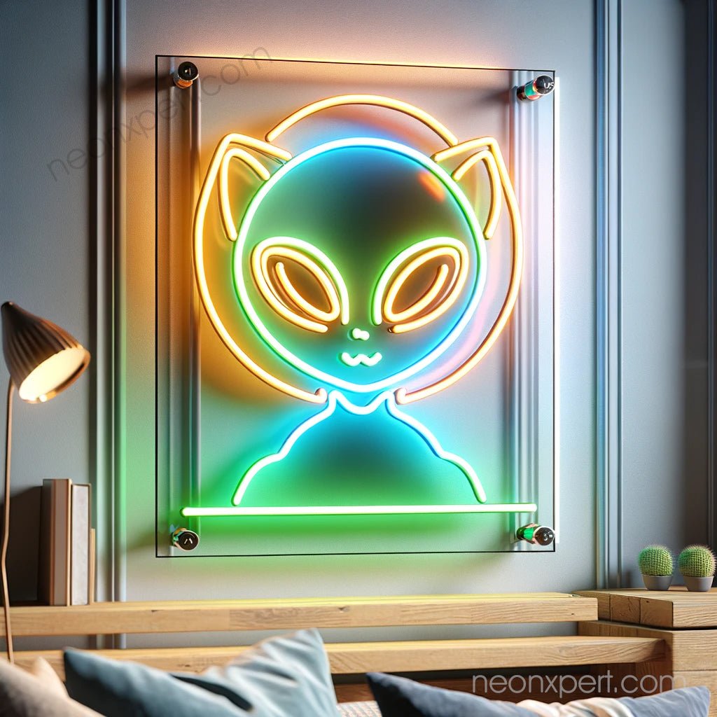 Alien Cat LED Neon Sign – LED Light Decor for Cat and Sci-Fi Lovers - NeonXpert