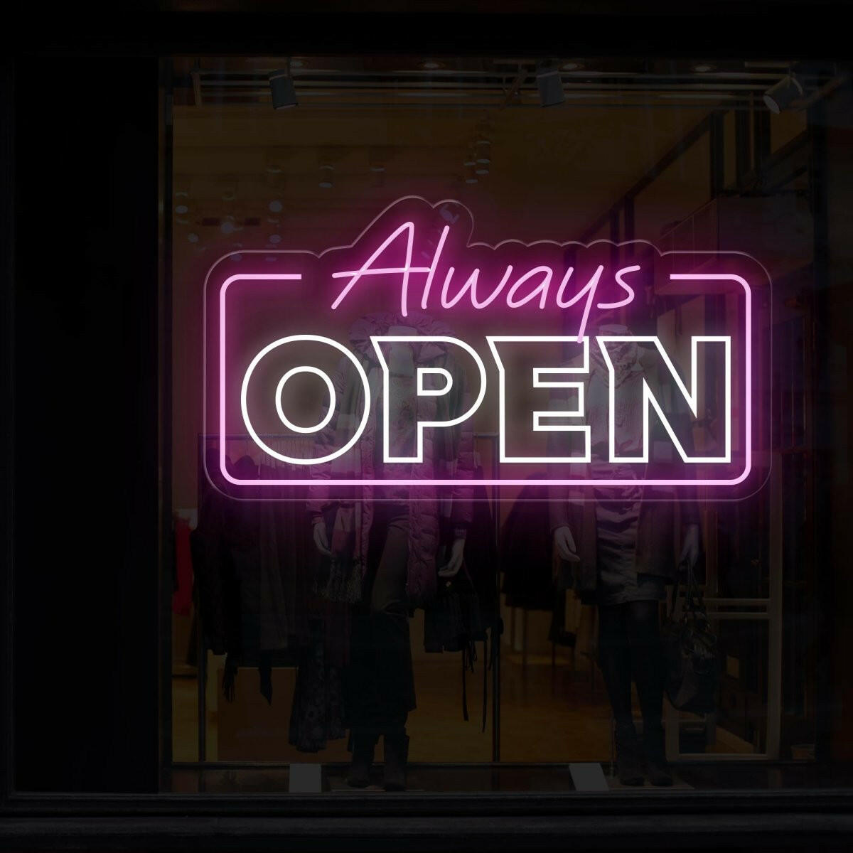 Always Open LED Neon Sign for Home Door | Neon Light-Up Sign - NEONXPERT