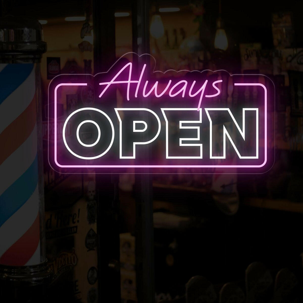 Always Open LED Neon Sign for Home Door | Neon Light-Up Sign - NEONXPERT