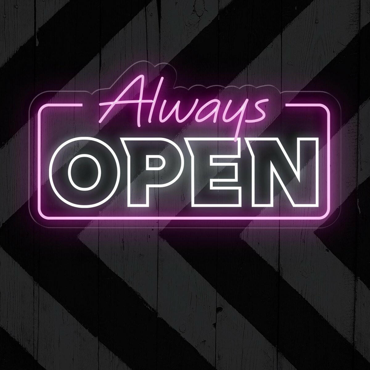 Always Open LED Neon Sign for Home Door | Neon Light-Up Sign - NEONXPERT