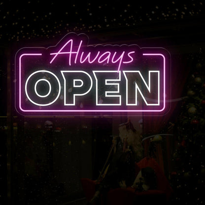 Always Open LED Neon Sign for Home Door | Neon Light-Up Sign - NEONXPERT