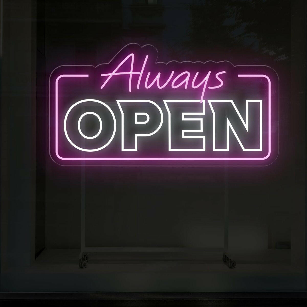 Always Open LED Neon Sign for Home Door | Neon Light-Up Sign - NEONXPERT