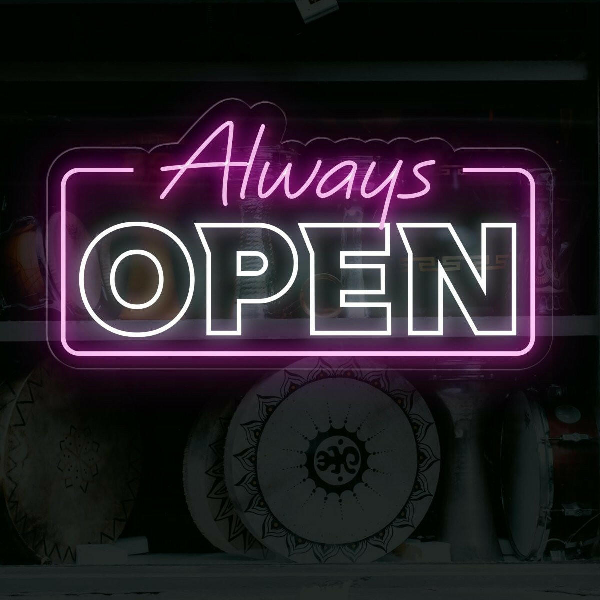 Always Open LED Neon Sign for Home Door | Neon Light-Up Sign - NEONXPERT