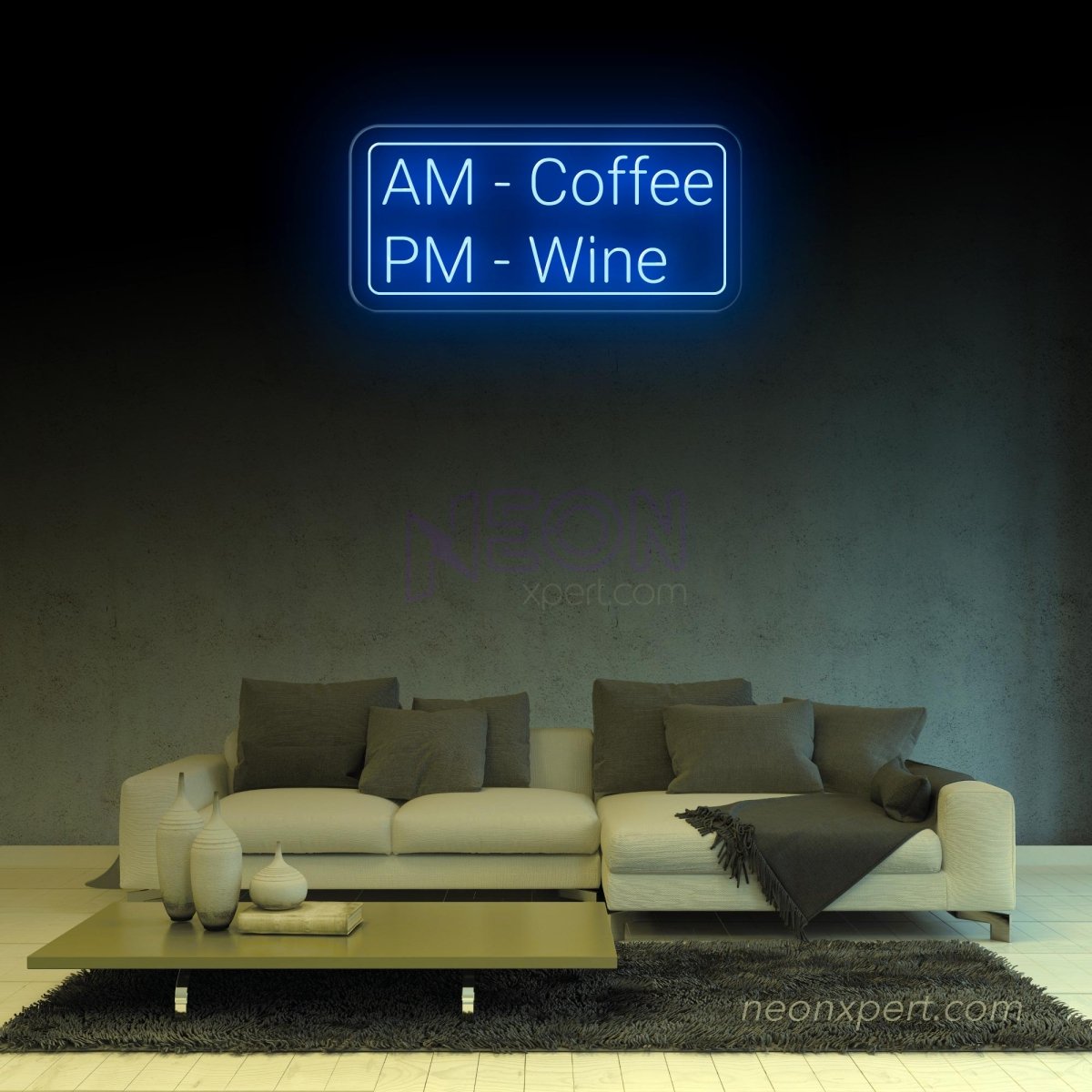 AM Coffee PM Wine - Illuminate Your Space with Humorous Coffee Neon Sign! - NeonXpert