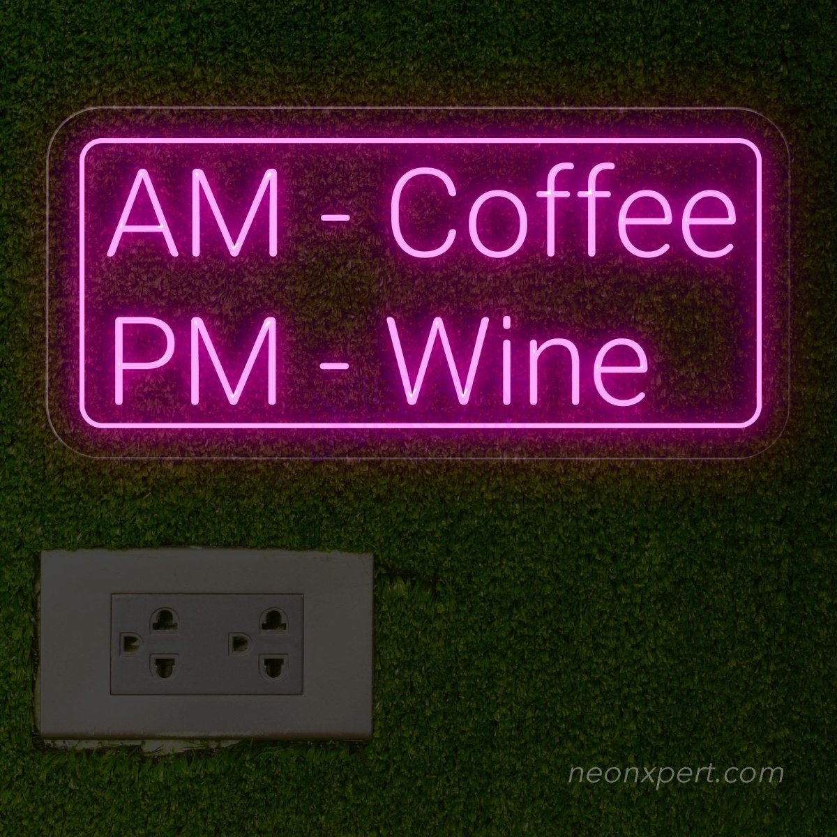 AM Coffee PM Wine - Illuminate Your Space with Humorous Coffee Neon Sign! - NeonXpert