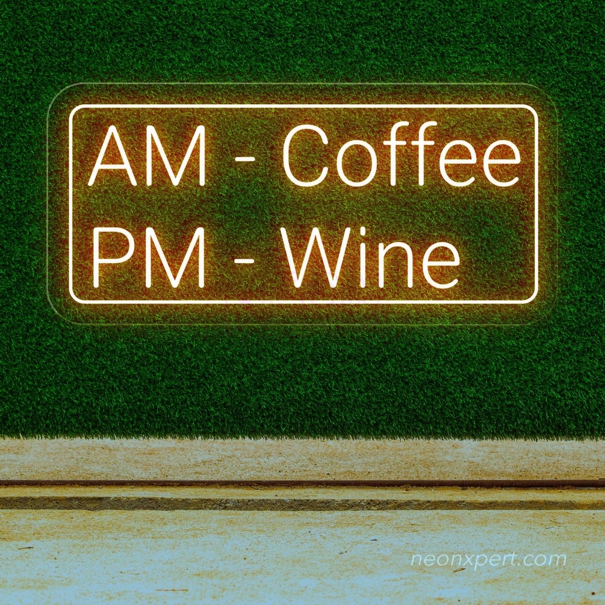 AM Coffee PM Wine - Illuminate Your Space with Humorous Coffee Neon Sign! - NeonXpert