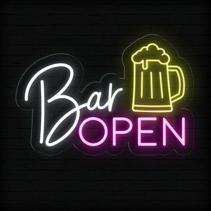 Bar Open LED Neon Sign for Home Bar | Light-Up Sign - NEONXPERT