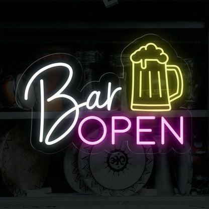 Bar Open LED Neon Sign for Home Bar | Light-Up Sign - NEONXPERT