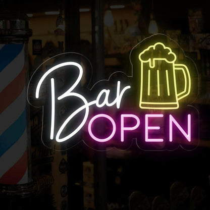 Bar Open LED Neon Sign for Home Bar | Light-Up Sign - NEONXPERT