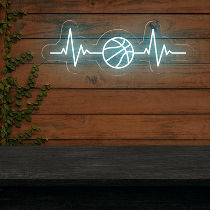 Basketball Heartbeat Neon Sign | Perfect Basketball Room Decor - NEONXPERT