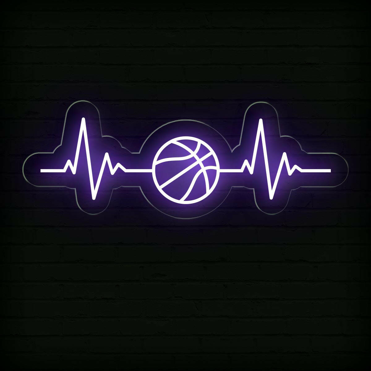 Basketball Heartbeat Neon Sign | Perfect Basketball Room Decor - NEONXPERT