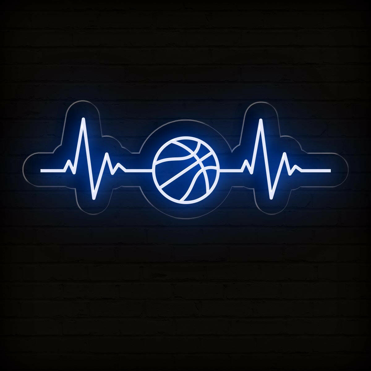 Basketball Heartbeat Neon Sign | Perfect Basketball Room Decor - NEONXPERT