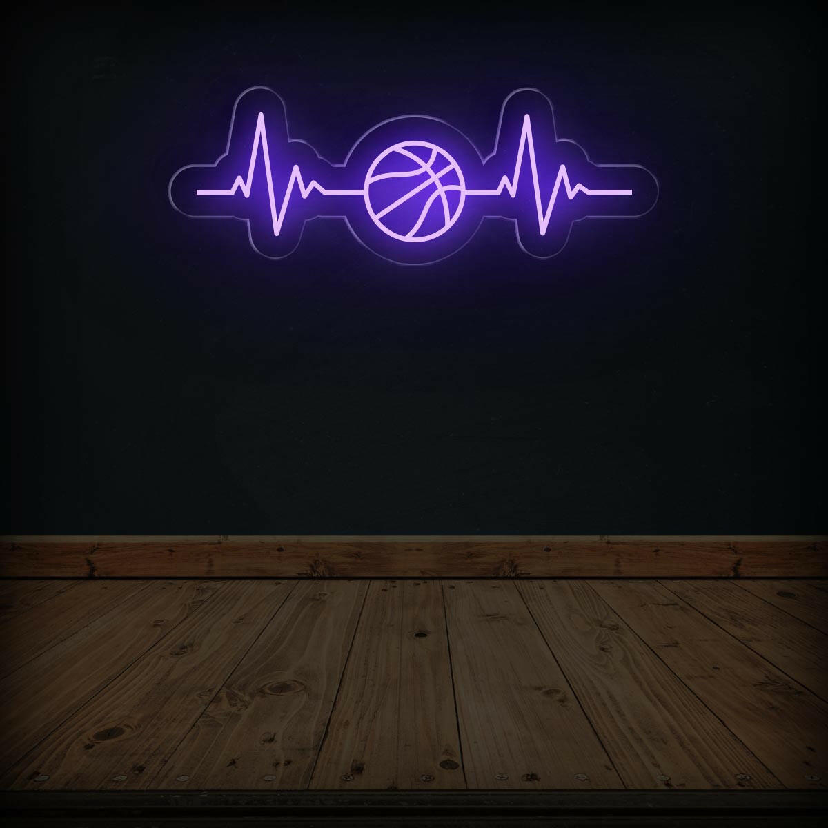 Basketball Heartbeat Neon Sign | Perfect Basketball Room Decor - NEONXPERT